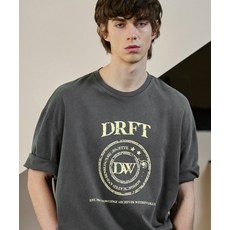 매장정품 DRAW FIT 드로우핏 피그먼트 컬리지 로고 티셔츠 [CHARCOAL] DFTS4209CC 785581
