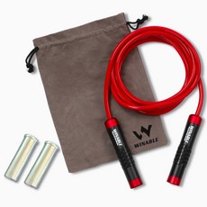윈어블 중량 줄넘기 웨이트 선수용 크로스핏 복싱 헤비 줄넘기 로프, 중량 줄넘기 790g 레드, 1개