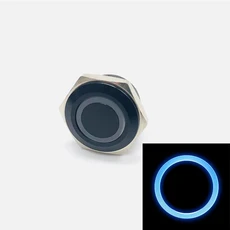 12/16/19/22/25/30mm 금속 푸시 버튼 스위치 초단거리 마이크로 여행 산화물 검정색 3V 6V 12V 24V 순간, 11 Blue Circle, 01 12MM, 01 3-8V(5V6V), 1개