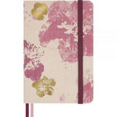 Moleskine 사쿠라 2026 블로썸 노트 하드 커버 포켓 (8.9cm x 14cm(3.5인치 5.5인치)) 룰드/라인 골드 악센트가 있는 핑크 160페이지