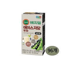베지밀 에이스 저당두유 190mlx96팩, 190ml, 96개