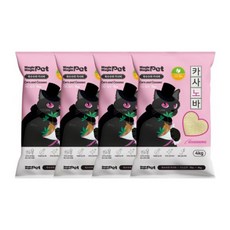 카사노바 고양이 카사바모래 친환경 먼지없는 고양이 모래, 4kg, 4개, 가는입자