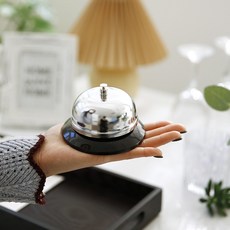 플라라 테이블 벨 호출 카운터벨 할리갈리 종 탁상벨 중형, 1개, 실버