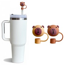실리콘 텀블러 빨대 마개 10mm 세트, 1세트, 카피바라세트