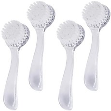 Beomeen 페이셜 클렌징 브러시 4개 페이스 각질 제거 스크러버 브러시 소프트 페이스 워시 스크럽 각질 제거제 메이크업 스킨 케어 제거용 (블랙), 투명