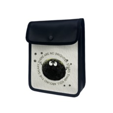 黑煤球可愛電瓶車前置掛包帶蓋防水可拆卸儲物袋手機包防雨, DF-2035-【黑色蓋子款】