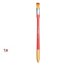 AR尼龍筆刷AP0008 尼龍毛平頭 油畫丙烯專用畫筆 專業繪畫刷具, 1個, 紅色長桿刷 1#, 1#