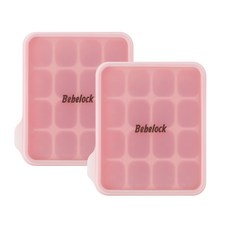 베베락 엘파 실리콘 큐브 2P(냉동보관용기_뚜껑포함 13.5cm X 15cm), 엘파 실리콘큐브(피치핑크2P), 1개