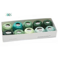 Amohilos-머서라이즈 이집트 면화 진주 실 사이즈 10 가지 색상 컬렉션 5 그램 미터 볼 세트 사용, 01 Set 200S