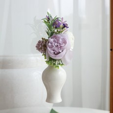 케이트가든 조화 다발 + 부착식 화병 세트 봉안당 납골당 꾸미기 부착식 화병, 1개, 라넌+붙이는화병(B타입)