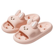 미로드 귀여운 토끼 미끄럼방지 고급 EVA 물빠짐 욕실화, 핑크, 1개