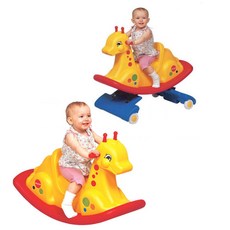 스프링 장난감 흔들말 점핑기린 유아 균형감각 운동, 1개