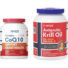 크릴오일 인지질 Coq10 120mg 서포트 하트 크릴 오일 1000mg 소프트젤 번들