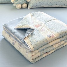 레이스엣지 꽃강아지 이중거즈 여름 차렵이불 /