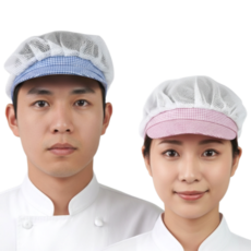 메쉬 위생 모자 핑크2 블루2 망사 주방 통풍, 1세트, 핑크2 + 블루2