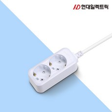 (현대일렉트릭) 접지 멀티탭 (2구/10A/2M)(HM10-22), 1개, 2m