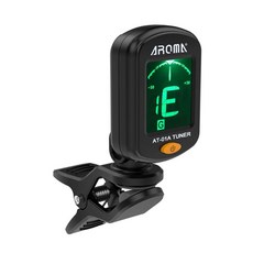 AROMA AT-01A 吉他調音器 夾式調音器 適用於Chromatic Guitar Bass Violin & Ukulele, 黑, 1個