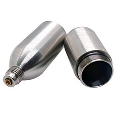 스테인레스 스틸 재사용 병 공기 도구 용 리필 형 Co2 카트리지 탄산 양조 소다 소방 16g, 16g, 은