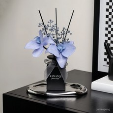 無火香薰家用室內持久臥室慵懶週末衛生間幹花擺件小衆高端裝飾 X5PL, 蝴 蝶 紫  1瓶  送補充液,小蒼蘭