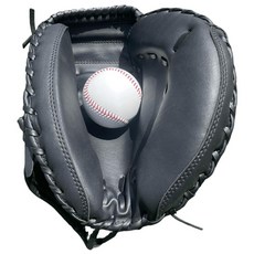 블루웨이브 야구 포수글러브 캐처글러브 우투용 안전야구공 세트, 블랙, 1개