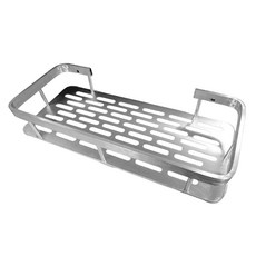 免釘鋁合金浴室角落收納架 瀝水三角置物架 衛浴收納層架, 免打孔單層置物架（鋁 版）長方, 1個