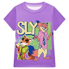 兒童短袖上衣 瘋狂動物城卡通印花