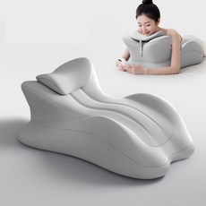 리진 에버핏 힐링 베개/등쿠션 다리베개 경추보호 베개, 연그레이