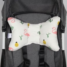 嬰兒枕頭 嬰兒護頸枕 推車護頸防震 寶寶蝴蝶靠枕 新生兒防偏頭定型枕 棉, 火烈鳥（秋冬款）