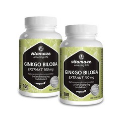 비타메이즈 징코 빌로바 추출물 100mg 캡슐 Vitamaze Ginkgo Biloba Vegan, 2개, 100정