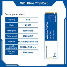 Western Digital-WD Blue SN570 NVMe 테라바이트 1 500GB 250GB SSD PCIe3.0 x 4 M.2 2280 노트 북 pc용 내부 ssd, [02] 250GB, 1개