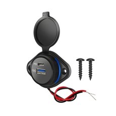 BESULEN USB C 자동차 충전기 소켓 12V/24V 고속 PD3.0 30W 및 QC3.0 18W 듀얼 포트 충전 소켓 방수 자동차 담배 라이터 충전 교체 차량용 범, BESULEN USB C 자동차 충전기 소켓, 12V/