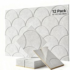티지피 접착형 흡음판 방음판 벽 현관문 방음판 30cm x 30cm, 12개, 그레이