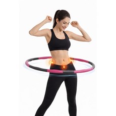 베로디 원터치 조립 다이어트 훌라후프 뱃살 지압, 1개, 차콜핑크, 90g