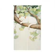 귀여운 고양이 프린트 도어 커튼 폴리에스터 걸이식 칸막이 스크린 홈룸 장식용 일본식 노렌 스타일 벨크로, 85x150cm, 06 CKY00953