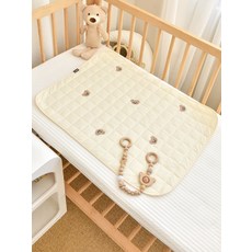 新生嬰兒防水透氣隔尿墊寶寶四季兒童水洗大號純棉隔尿墊姨媽牀墊, 1個, 小熊頭