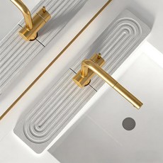 주방 싱크대용 수도꼭지 매트 규조류 싱크대 스플래시 가드 퀵 드라이 스톤 트레이 및 욕실 카운터용 미끄럼 방지 물 흡수 23.6인치 x 3.9인치, Light Gray