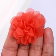 수제 작은 쉬폰 패브릭 인공 꽃 머리 웨딩 드레스 모자 홈 인테리어, 22. Orange