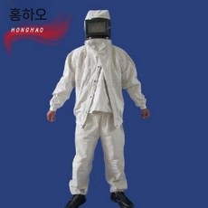 샌드블라스트 작업복 분진 슈트 도색 블라스터 샌딩복, 2. 두꺼운 평면 유리 후드 탑 + 팬츠