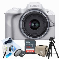 [포토리뷰이벤트] 캐논 EOS R50+RF-s 18-45mm F4.5-6.3 IS KIT+악세사리 9종 패키지 (128GB 메모리 + MCUV 슬림 필터 포함) /화이트_WJK
