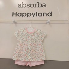 해피랜드 잔꽃무늬 집에서도 예쁜 여아 반팔 실내복