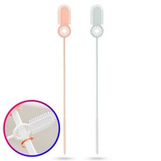 베이안 실리콘 빨대 세척솔 텀블러, 2개, 핑크+블루