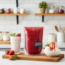 [ 연월담차 수제청 ] 수제 딸기청 2kg 카페 대용량 딸기에이드 딸기라떼, 1개, 1개입