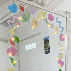 파스텔 전신 거울 미러 스티커 자취방 포토존 데코 스티커, 봄날하우스 컨페티_바다