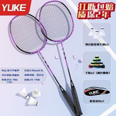 YLIKE 全碳纖維羽毛球拍組 輕盈入門款, 1個, 薰衣紫,無規格