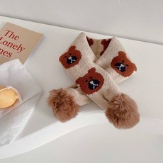 時尚洋氣交叉套頭圍脖秋冬韓版保暖撞色寶寶圍巾