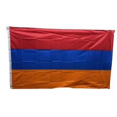 아르메니아 국기 Armenia flag 90x150cm 폴리에스터 90g 금속 고리 이중 스티치 마감, 1개, RED+BLUE+ORGEN