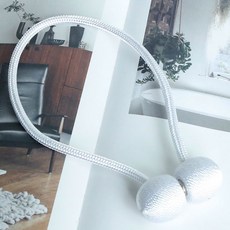 커튼 스트랩 한 벌 강력 버클 흡철석 스트랩 스트랩 스트랩 스트랩 자기 흡수 스트랩, 화이트, 4쌍(8장)[강자성]], 1개