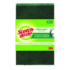 Scotch-Brite 튼튼한 수세미 패드 주방 + 실외용 접시 스크러버 코팅되지 않은 냄비 및 팬용 스크럽 패드 3개 주철 쿡탑 그릴 그레이트 오븐 랙 바베큐 내구