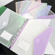 바인더타입 A4 찍찍이 포켓파일 6P 인덱스, 1개, 1매입