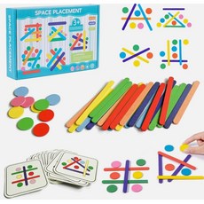 스틱 모양 맞추기 한글판 /유아퍼즐 손조작활동 시니어퍼즐 소근육발달 시지각 인지치료 부모님선물 공간배치, 1박스, 34피스